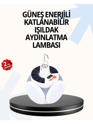 Katlanabilir 5 Kanatlı Solar LED Bahçe ve Kamp Lambası
