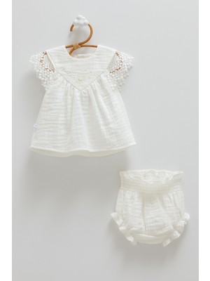 Caramell Smıle Müslin Alt Üst Takım - Ekru - 68-74 cm Ekru