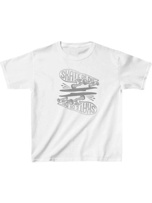 Unisex Çocuk Baskılı T-Shirt - Beyaz