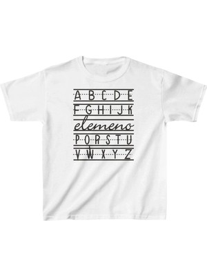 Unisex Çocuk Baskılı T-Shirt - Beyaz