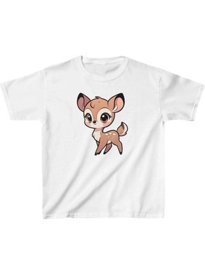 Tarz Yeri Unisex Çocuk Baskılı T-Shirt - Beyaz