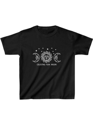 Çocuk Unisex Baskılı T-Shirt - Siyah