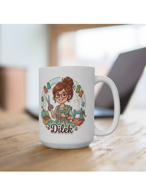 Popüler Sepet Kişiye Özel Karikatürize Tasarımlı Kupa Bardak - İsim Soyisim İle Özelleştirilir.