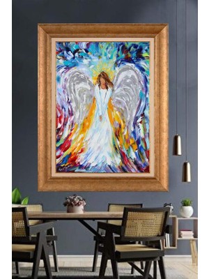 Giyense Altın Çerçeveli Dekoratif Paspartulu Tablo A601