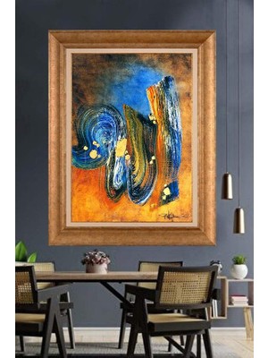 Giyense Altın Çerçeveli Dekoratif Paspartulu Tablo A770