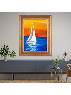 Giyense Altın Çerçeveli Dekoratif Paspartulu Tablo A806