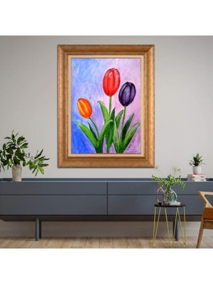 Giyense Altın Çerçeveli Dekoratif Paspartulu Tablo A817