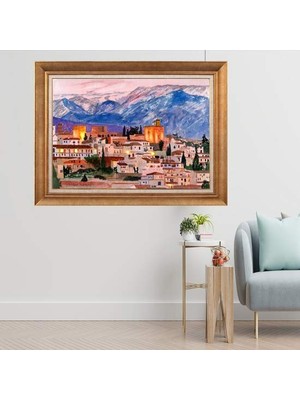 Giyense Altın Çerçeveli Dekoratif Paspartulu Tablo A1067