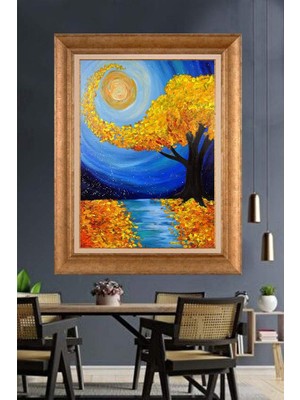 Giyense Altın Çerçeveli Dekoratif Paspartulu Tablo A700