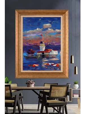 Giyense Altın Çerçeveli Dekoratif Paspartulu Tablo A741