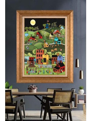 Giyense Altın Çerçeveli Dekoratif Paspartulu Tablo A585