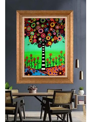 Giyense Altın Çerçeveli Dekoratif Paspartulu Tablo A612