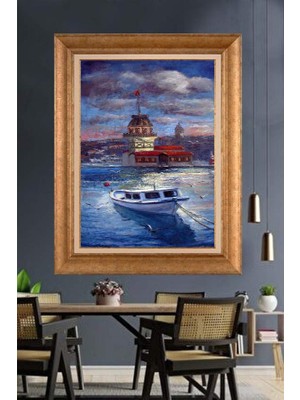 Giyense Altın Çerçeveli Dekoratif Paspartulu Tablo A648