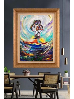 Giyense Altın Çerçeveli Dekoratif Paspartulu Tablo A599