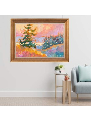 Giyense Altın Çerçeveli Dekoratif Paspartulu Tablo A1237