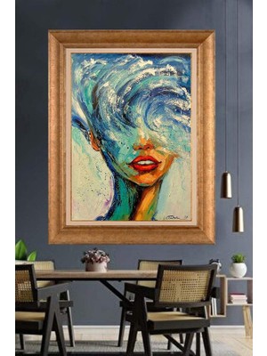 Giyense Altın Çerçeveli Dekoratif Paspartulu Tablo A766