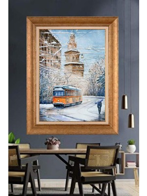 Giyense Altın Çerçeveli Dekoratif Paspartulu Tablo A680