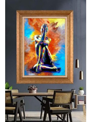 Giyense Altın Çerçeveli Dekoratif Paspartulu Tablo A596