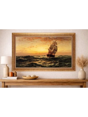 Giyense Altın Çerçeveli Dekoratif Paspartulu Tablo A940