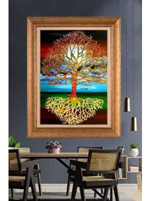 Giyense Altın Çerçeveli Dekoratif Paspartulu Tablo A583