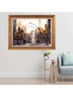 Giyense Altın Çerçeveli Dekoratif Paspartulu Tablo A986