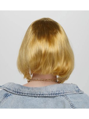 Balkan Grup Düz Kesim Küt Parti Peruğu Altın Renk