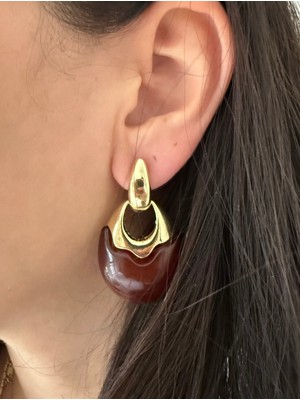 Aurelia Kadın Vintage Küpe Altın Kaplama Çelik Küpe Suya Dayanıklı Kararma Yapmaz Modern Küpe