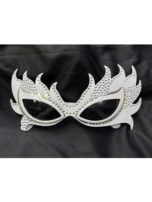 Taşlı Göz Kamaştıran Gecenin Yıldızı Beyaz Parti Alev Gözlük - Lisinya