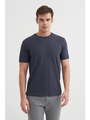 Cazador Erkek Antrasit Bisiklet Yaka T-Shirt 46200