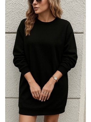 Gacha Kadın Uzun Kollu Bisiklet Yaka Iki Iplik Elbise