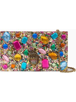 Kurt Geiger Crystal Box Taşlı Lüks Tasarım Kadın Clutch