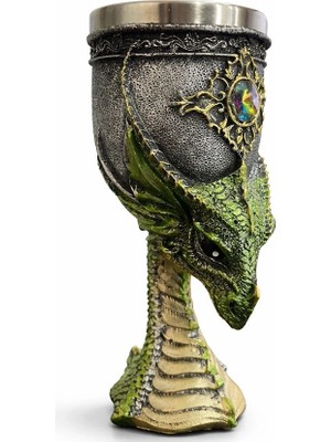 Ejderha Tasarımı 3D Kabartmalı Çelik Kadeh Bardak ALK4374 - Lisinya