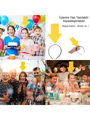 Magicool Kişiselleştirilebilir Ok Taç – Üzerine Yazı Yazılabilen Parti Tacı Sarı Renk