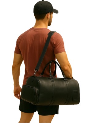 Çantachım Ayakkabı Bölmeli Deri Seyahat Spor Çantası