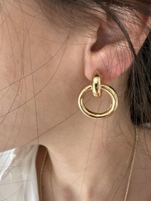 Lea Kadın Halka Küpe Altın Kaplama Çelik Küpe Suya Dayanıklı Kararma Yapmaz Zarif Küpe