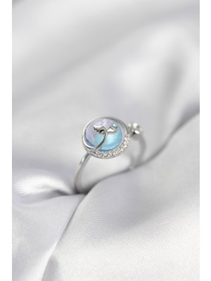 Gümüş Renk Balık Kuyruğu Okyanus Model Kadın Yüzük - Lisinya