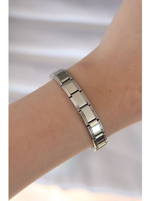 316L Çelik Gümüş Renk Yazısız Nomination Model Kadın Bileklik - Lisinya