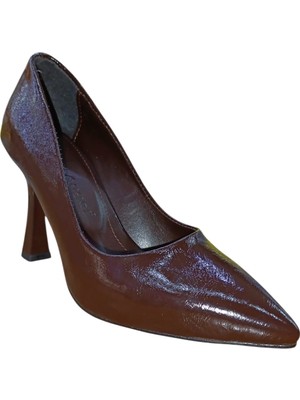 New Angel 820 Kadın Kadeh Ökçeli Stiletto Kahve