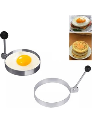 Kuzgun Ticaret Metalik Daire Şeklinde Metal Omlet Yumurta ve Krep Kalıpları - Lisinya
