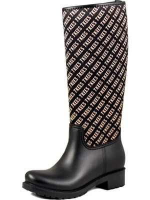 Tkees Kadın Siyah Şık Su Geçirmez Yağmur Çizmesi