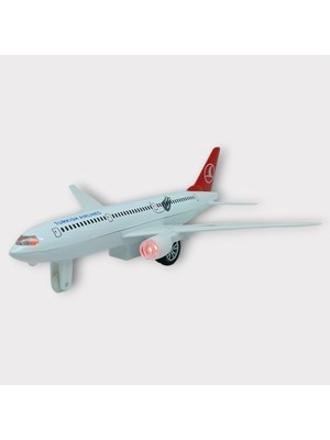 Kuzgun Ticaret Çek Bırak Metal Yolcu Uçağı - 18 cm - Orta Boy (Lisinya)