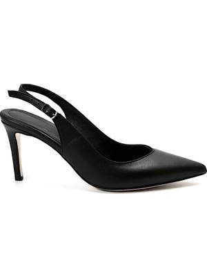 Beety D112 Siyah & Bej Ince Topuklu Kadın Stiletto Ayakkabı