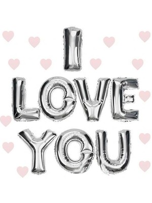 Balkan Grup I Love You Folyo Balon Gümüş Renk 35 cm