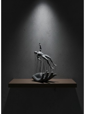 Kuzgun Ticaret Gri El Insan Figürü Minimal ve Anlamlı Dekoratif Biblo Modern Ev Dekorasyonu - Lisinya