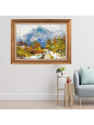 Giyense Altın Çerçeveli Dekoratif Paspartulu Tablo HHJ6955