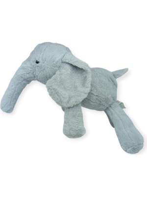 Kuzgun Ticaret Peluş Sevimli Hayvanlar 65 cm Uyku Arkadaşım Fil - Gri (Lisinya)