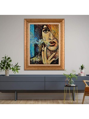 Giyense Altın Çerçeveli Dekoratif Paspartulu Tablo HHJ6693