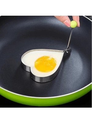 Kuzgun Ticaret Metalik Kalp Şeklinde Metal Omlet Yumurta ve Krep Kalıpları - Lisinya