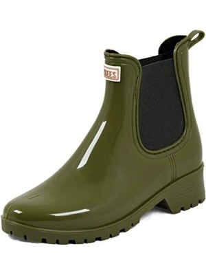 Tkees Kadın Haki Şık Su Geçirmez Yağmur Çizmesi