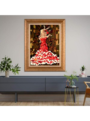 Giyense Altın Çerçeveli Dekoratif Paspartulu Tablo HHJ6750